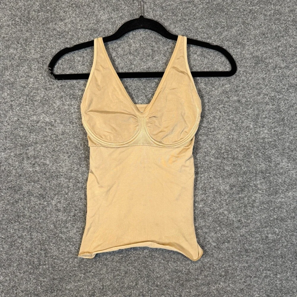 Spanx Shirt Womens Small Beige Tank Top Cami Shapewear Vneck Stretch No‎ Padding